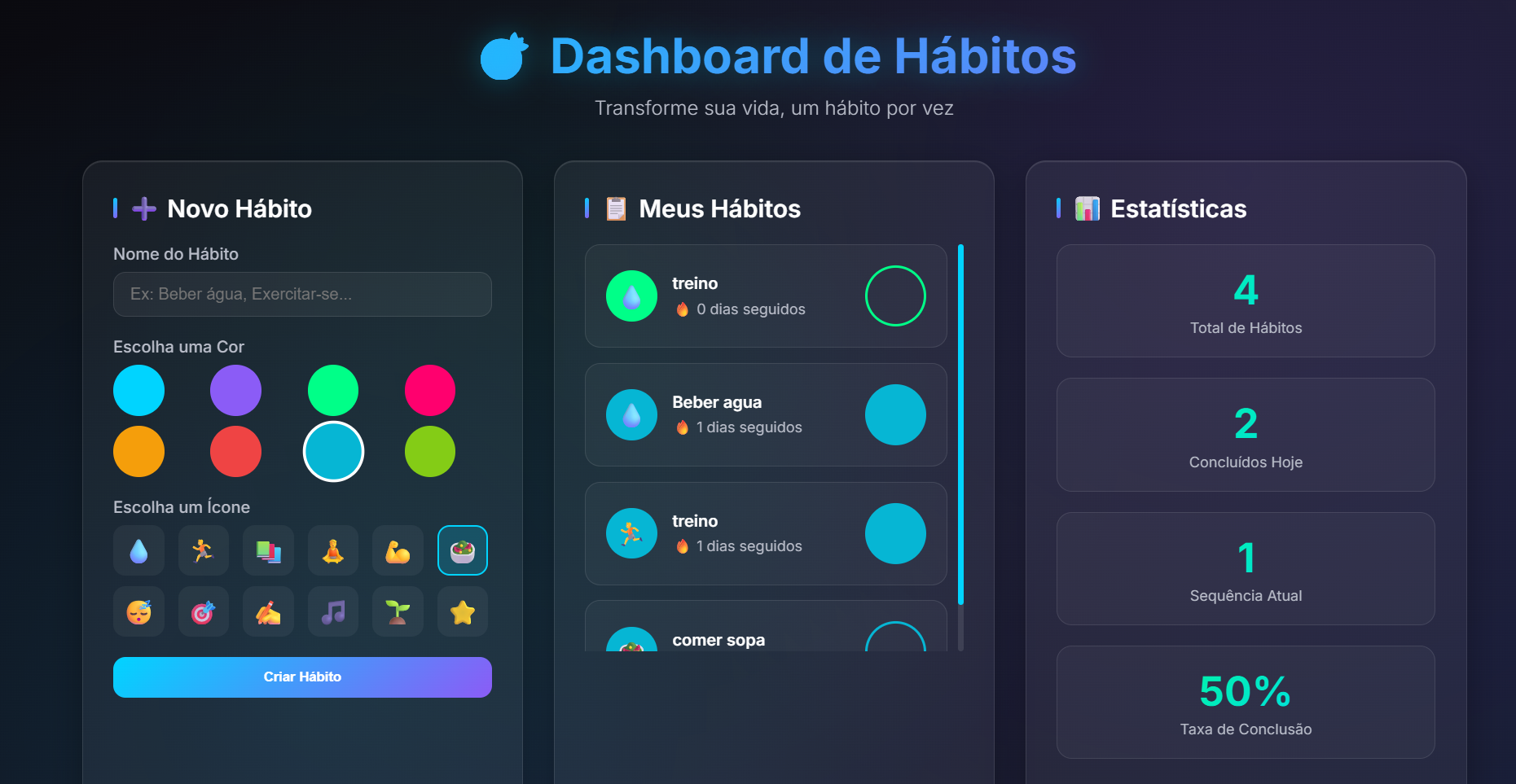 Dashboard de Hábitos